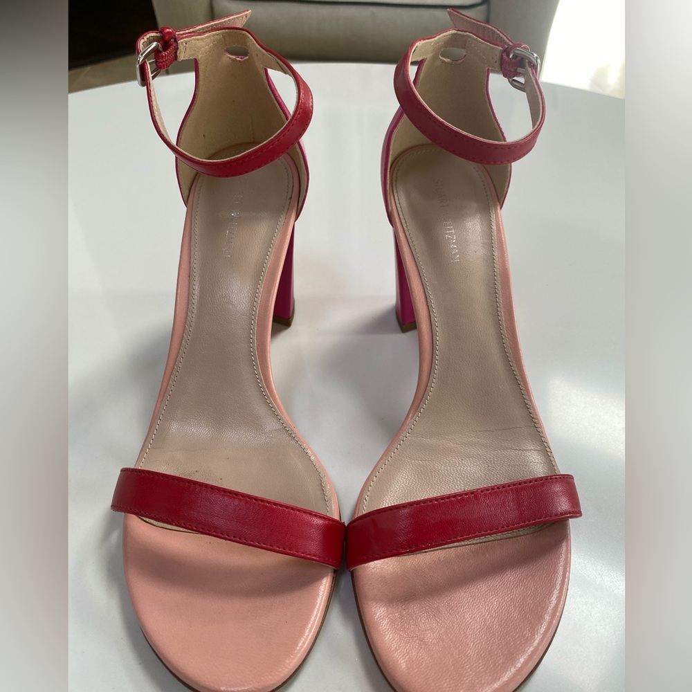 Stuart Weitzman two tone block heel